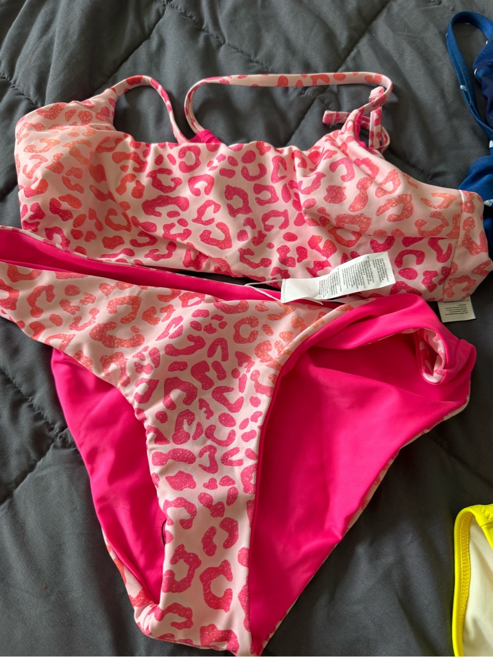 Cupshe Multi-Print Bikini Set - Pink Leopard, Blue Stars, Bright Yellow, Floral - Picture 2 of 9